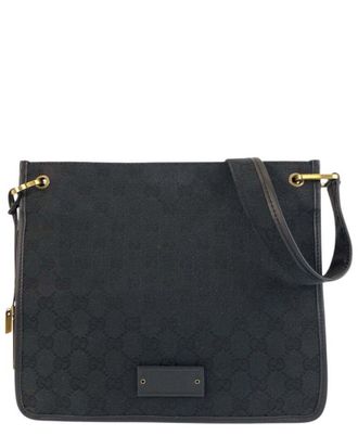 Gucci Black Gg Canvas Shoulder Bag (Authentic Pre-Loved)