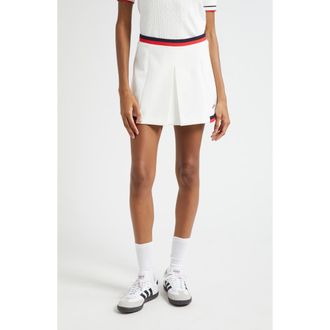Sporty & Rich Mila Logo Detail Miniskirt in White/Navy/Fire Red at Nordstrom Rack, Size X-Large