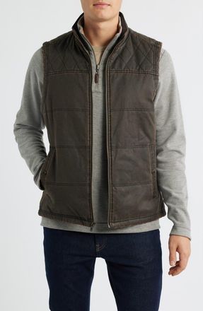 Johnston & Murphy Antique Cotton Quilted Vest in Brown at Nordstrom, Size Xxx-Large