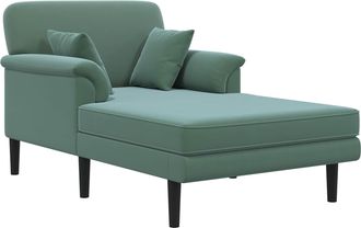 vidaXL Chaise Longue Verde Mar Terciopelo Vidaxl