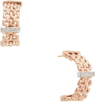 Meshmerise 0.12 Ct. Tw. Diamond 18K Rose Gold Over Silver Earring