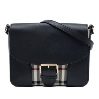 Burberry Pre-owned Burberry Small Haymarket Check Nylon and Leather Dickens Crossbody Ladies 3U0B3VEWZM8CA8FO