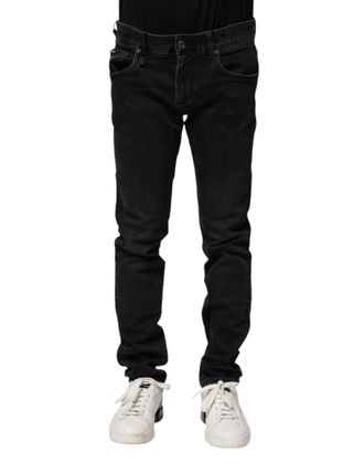 Dolce & Gabbana Mens Slim Fit Denim Jeans - Black Cotton - Size EU 46 (Mens)