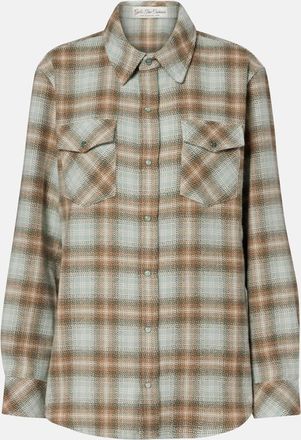 God's True Cashmere Camicia Joy Tartan in cashmere con smeraldo