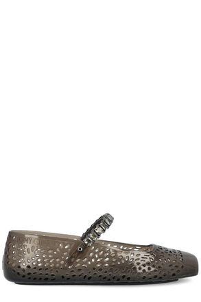 Jimmy Choo London De Jelly Crystal Ballerinas