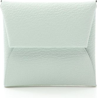 Hermès Bastia Green Mint Green Chevre Leather Coin Purse/Coin Case (Pre-Owned)