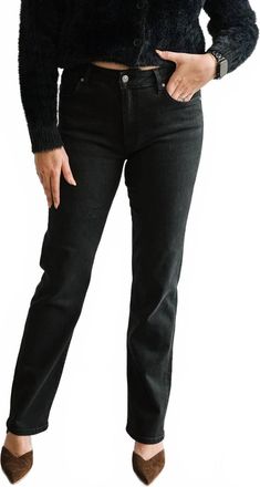 Mavi Kendra Straight Jeans In Dark Smoke