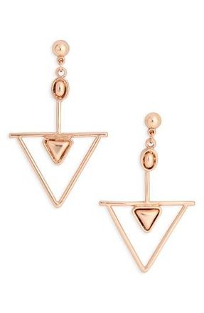 Karine Sultan Geometric Dangle Drop Earrings in Rose Gold at Nordstrom Rack