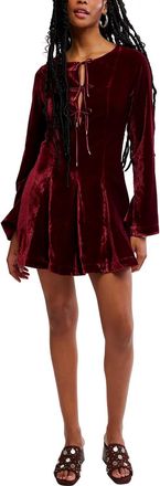 Free People Linney Velvet Mini Dress In Cabernet