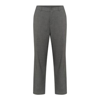 Kaffe Curve Pantaloni Dritti Melange Grigio Scuro - - Trousers - Donna - Grigio - 5XL