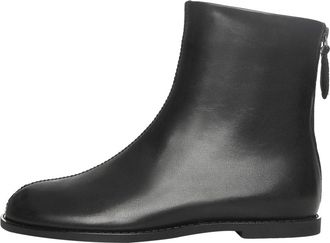 Cesare Gaspari Schoenen, Dames, Zwart, 36 EU, Leer, Platte Minimalistische Enkellaarzen