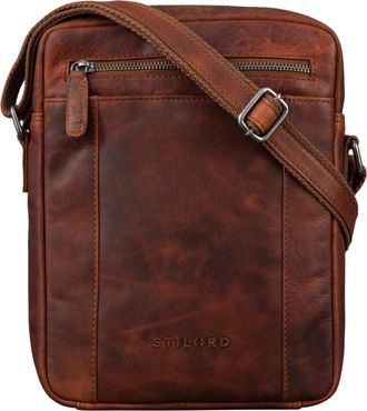 STILORD Fox Mens Womens Vintage Leather Messenger Bag, Brown