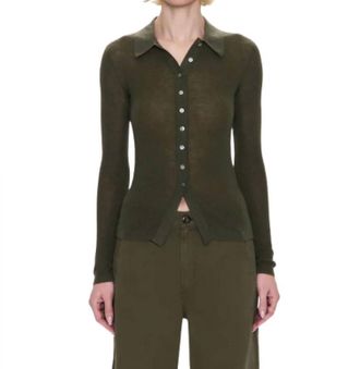 Pistola Denim Korey Fitted Rib Cardigan In Camoflage
