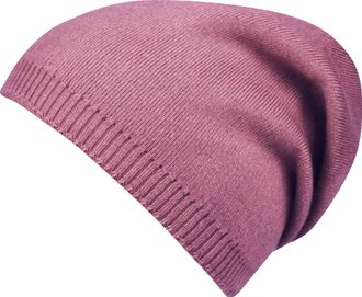 Capelli Beanie CAPELLI NEW YORK, Damen, braun (old rose), Feinstrick, Materialmix, unifarben, M&uuml;tzen Beanie, mit feinem Rippenstrick