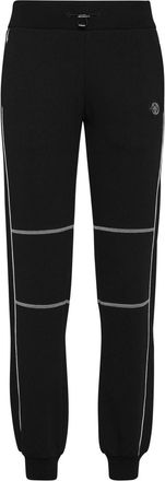 Plein Sport logo-appliqu&eacute; track pants - women - Polyester/Cotton - M - Black