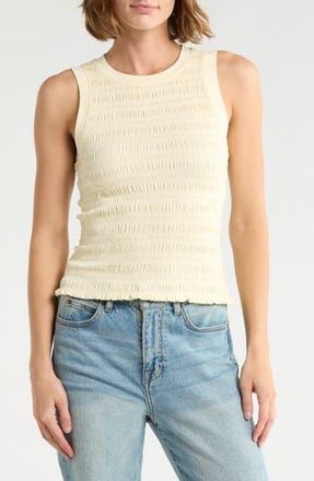 Joie Smocked Crewneck Tank in Yellow at Nordstrom Rack, Size X-Small
