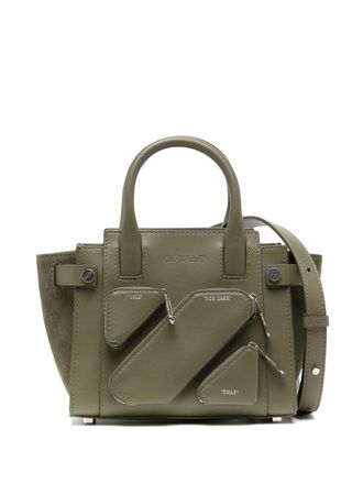 Off-white small City leather tote bag - Verde