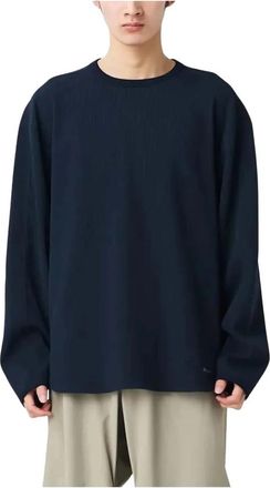Snow Peak Dry Waffle L/S T-Shirt - Heren - Sweatshirts - Blauw - S - Polyester - Hoodies & sweatvesten