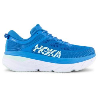 Hoka One One Hoka Bondi 7 Textile Synthetic Mens Lace Up Trainers - Ibiza Blue Blue Glass - Size:UK 10.5