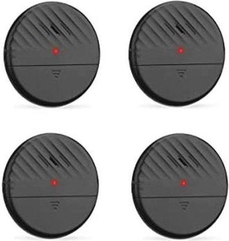 No Brand Alarma Con Sensor De Vibraci&oacute;n Para Puertas Y Ventanas - Paquete De 4 - 125 Db De Volumen - Sensor De Seguridad Con Indicador Led