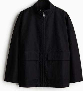 H&M Oversized Canvasjacke - Schwarz