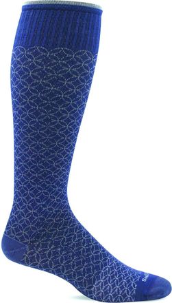 Sockwell Womens Featherweight Fancy Moderate Graduated Compression Sock, Denim - S/M