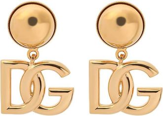 Dolce & Gabbana Golden Logo Drop Earrings