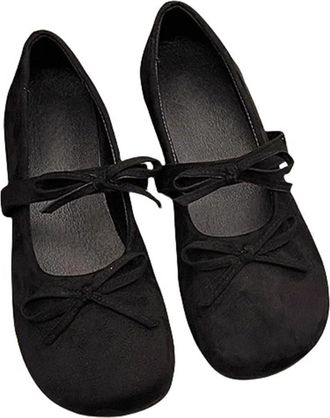 Generic Womens Trainers Breathable Shoes Lightweight Spring and Autumn Fashion Suede Mary Jane Womens Shoes Ladies Flat Soft Comfortable Casual Shoes Womens S