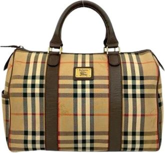 Burberry Pre-owned Weekend Bags, female, Beige, Size: ONE SIZE Pre-owned Canvas Weekend Bag