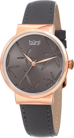 Bürgi Grey Dial Grey Leather Ladies Watch BUR191GY