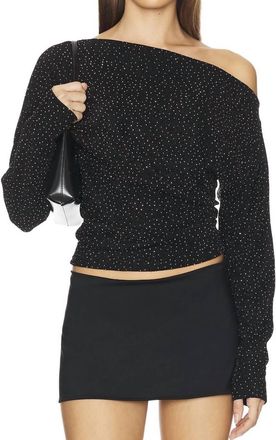 LnA Odette Studded Top In Black