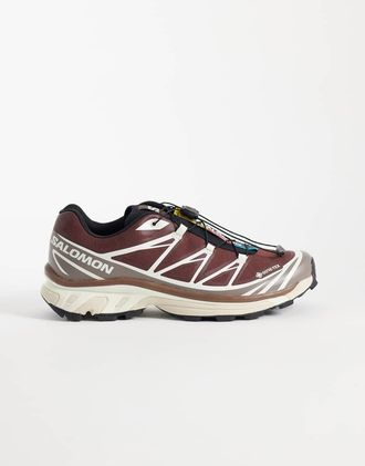Salomon XT-6 GTX sneakers in bitter chocolate and vanilla ice-Marrone