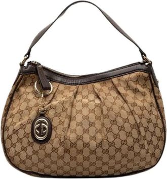 Gucci Pre-owned Shoulder Bags, female, Beige, Size: ONE SIZE Pre-owned Sukey Shoulder Bag