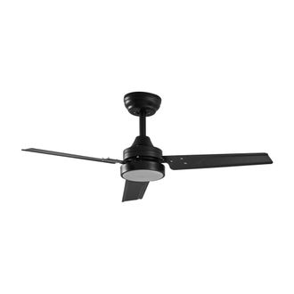 Lindby Ventilador de techo con l&aacute;mpara de metal negro