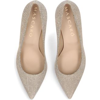 Ursula Mascar&oacute; Glitzy Mid Heel Pump in Metallic Gold at Nordstrom, Size 37.5