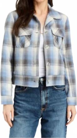Drew Maribel Plaid Cotton Jacket In Blue