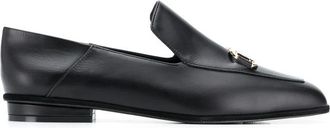 Ferragamo Ladies Patterned Black Loafers, US Size 10.5