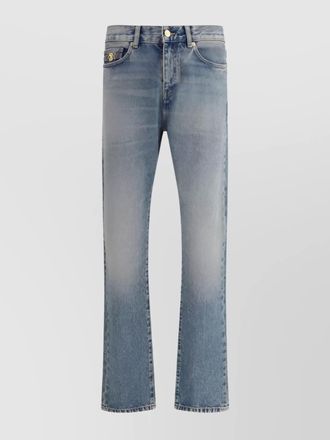 Versace medusa cotton jeans faded wash