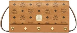 MCM Portafoglio a tracolla Pina con borchie - - Bags - Donna - Marrone - ONE SIZE