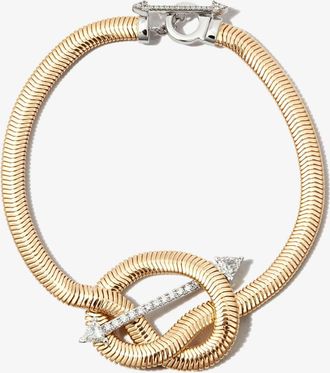 Nikos Koulis 18K Yellow Gold Feelings Diamond Bracelet - Womens - White Diamond/18kt White Gold/18kt Yellow Gold