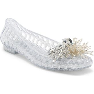 Jeffrey Campbell Danceteria Flat in Silver Glitter Silver at Nordstrom, Size 8