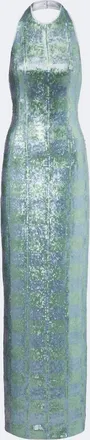 Markarian Nerine gingham sequined gown