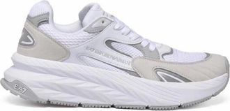 Emporio Armani Leren en Su&egrave;de Sneaker - Heren - Sneakers - Veelkleurig - 42 EU - Su&egrave;de - Schoenen