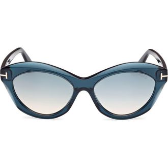 Tom Ford 55mm Gradient Oval Sunglasses in Blue/Other /Gradient Green at Nordstrom Rack