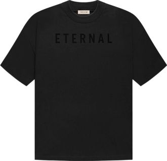 Fear of God Eternal Logo Flocked Crewneck T-Shirt Black FGE50-001AJER-001