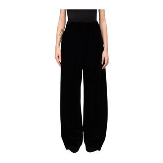 Sportmax Dames, Broeken, Zwart, Maat: S Velours