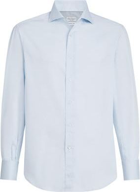 Brunello Cucinelli Spread collar shirt in Azure at Nordstrom, Size Xxx-Large Eu