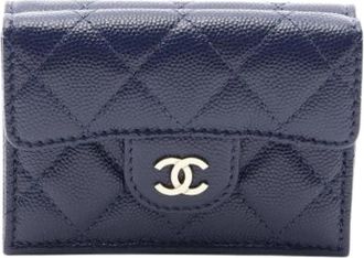 Chanel Pre-owned Portemonnee (tri-fold) - Dames - Vintage Accessoires - Blauw - ONE Size - Vintage