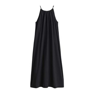 OPUS Widala Maxi Jurk - Dames - Jurken - Zwart - Maat: XS