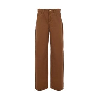 Max Mara Straight Jeans, female, Brown, Size: 3XS Mstfatuo Pants